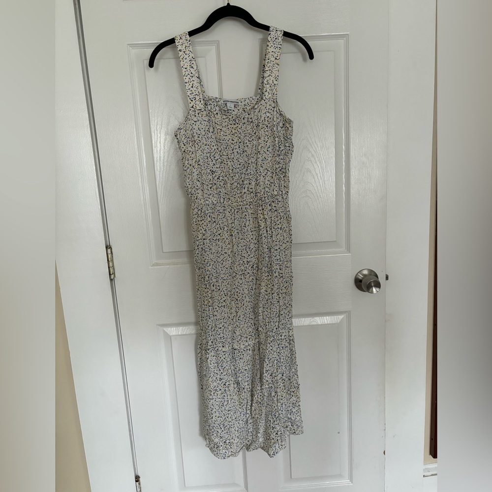 Multicolor speckled sundress square neck